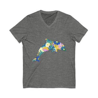 •V• Dolphin V-Neck tee - Dolphin Floral