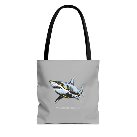 Shark Tote Bag - "Apex Mindset" Graphic Ocean Shopper