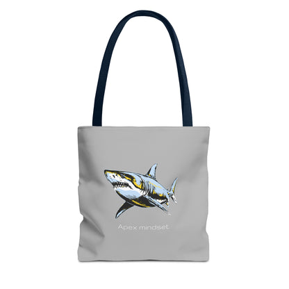 Shark Tote Bag - "Apex Mindset" Graphic Ocean Shopper