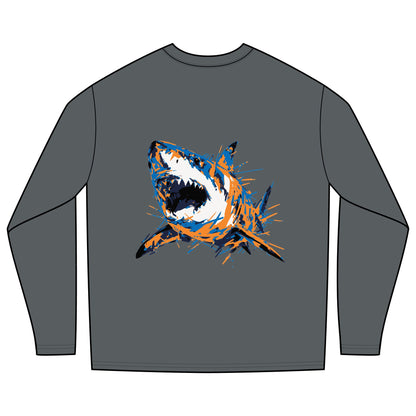 Rash Guard - Front Image: Lemon Shark "Unleash Your Shark." Back Image: GWS Slash NYK