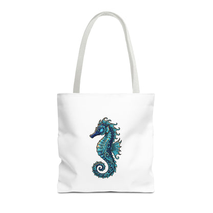 Seahorse Art Tote Bag — Nautical Ocean Tote
