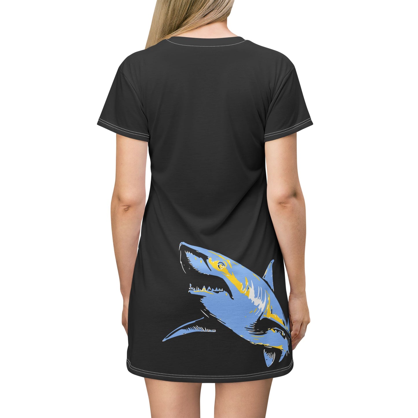 Shark T-Shirt Dress - Blue Shark Solo