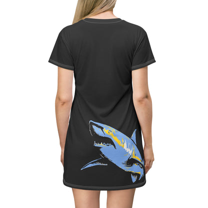 Shark T-Shirt Dress - Blue Shark Solo