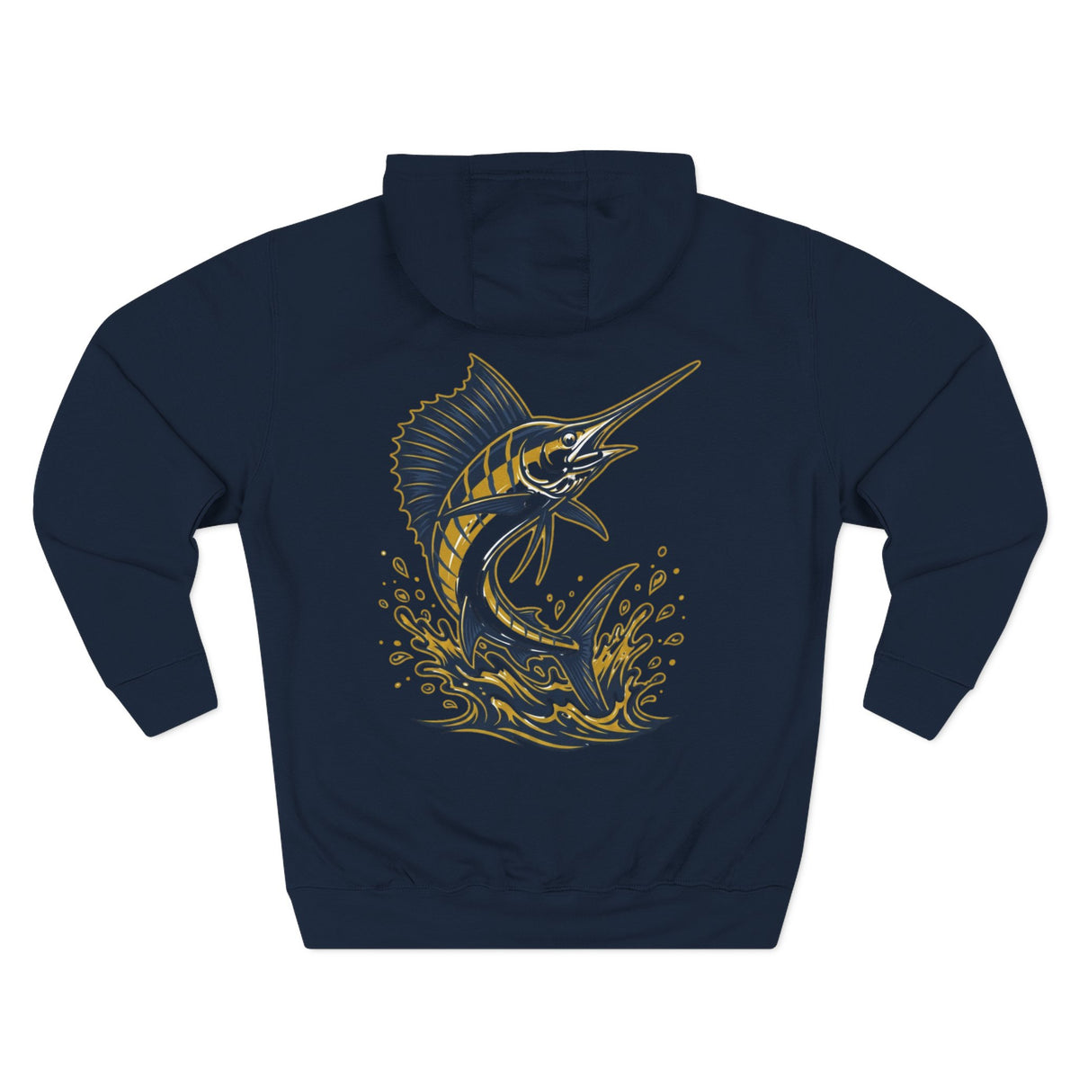 Sea Lion & Marlin Pullover Hoodie - SK Variation (Front & Back Image)