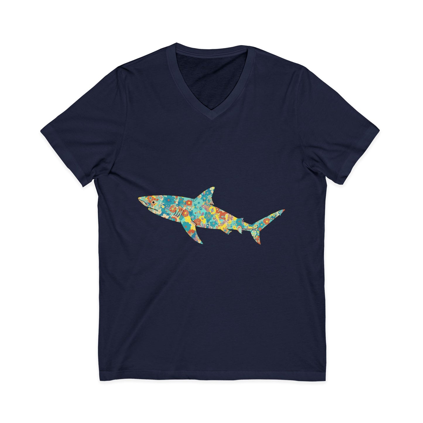 •V• Shark V-Neck Tee - Lemon Shark Floral