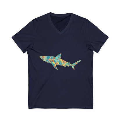 •V• Shark V-Neck Tee - Lemon Shark Floral