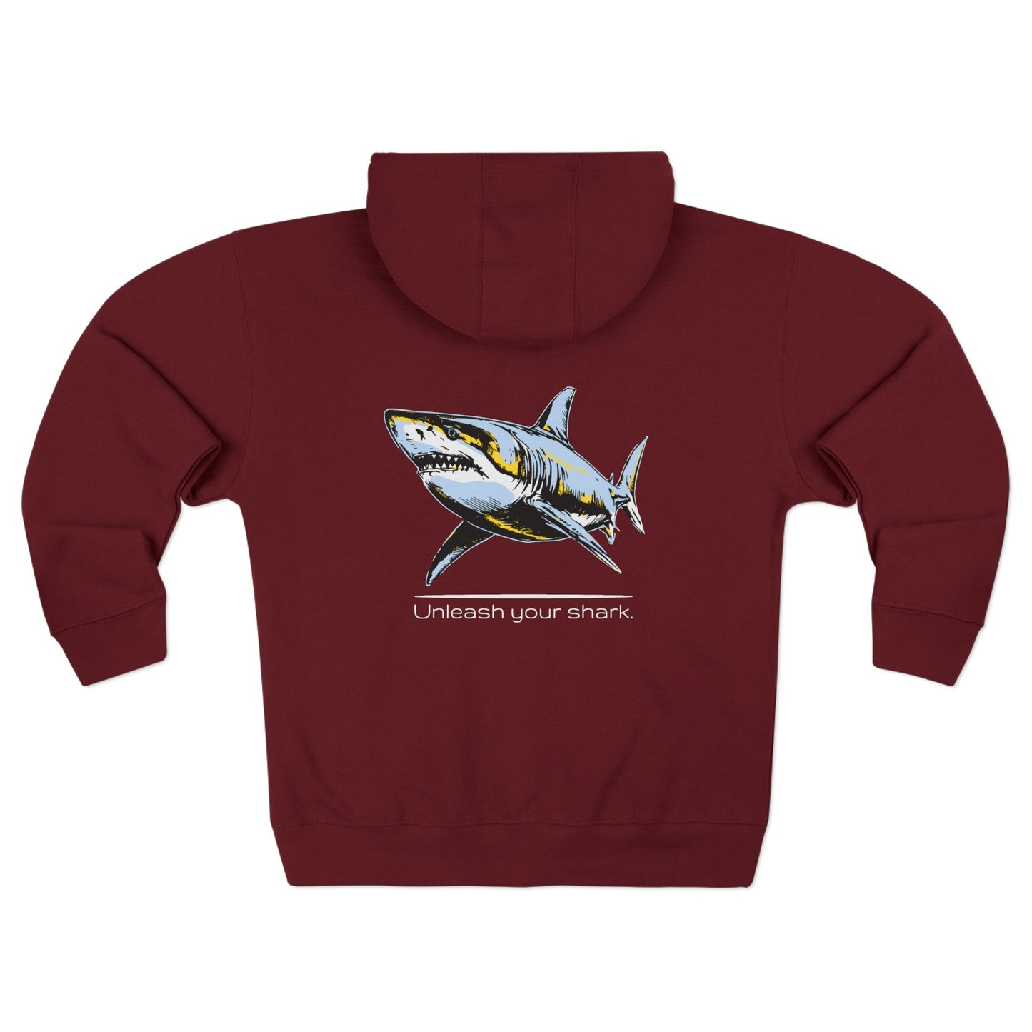 Great White Shark Ultimate "Unleash your shark" Graphic Unisex Comfort Zip Hoodie