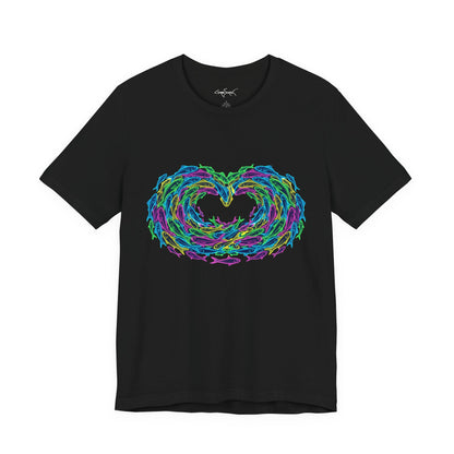 Neon Fish Tee - Heart Waves