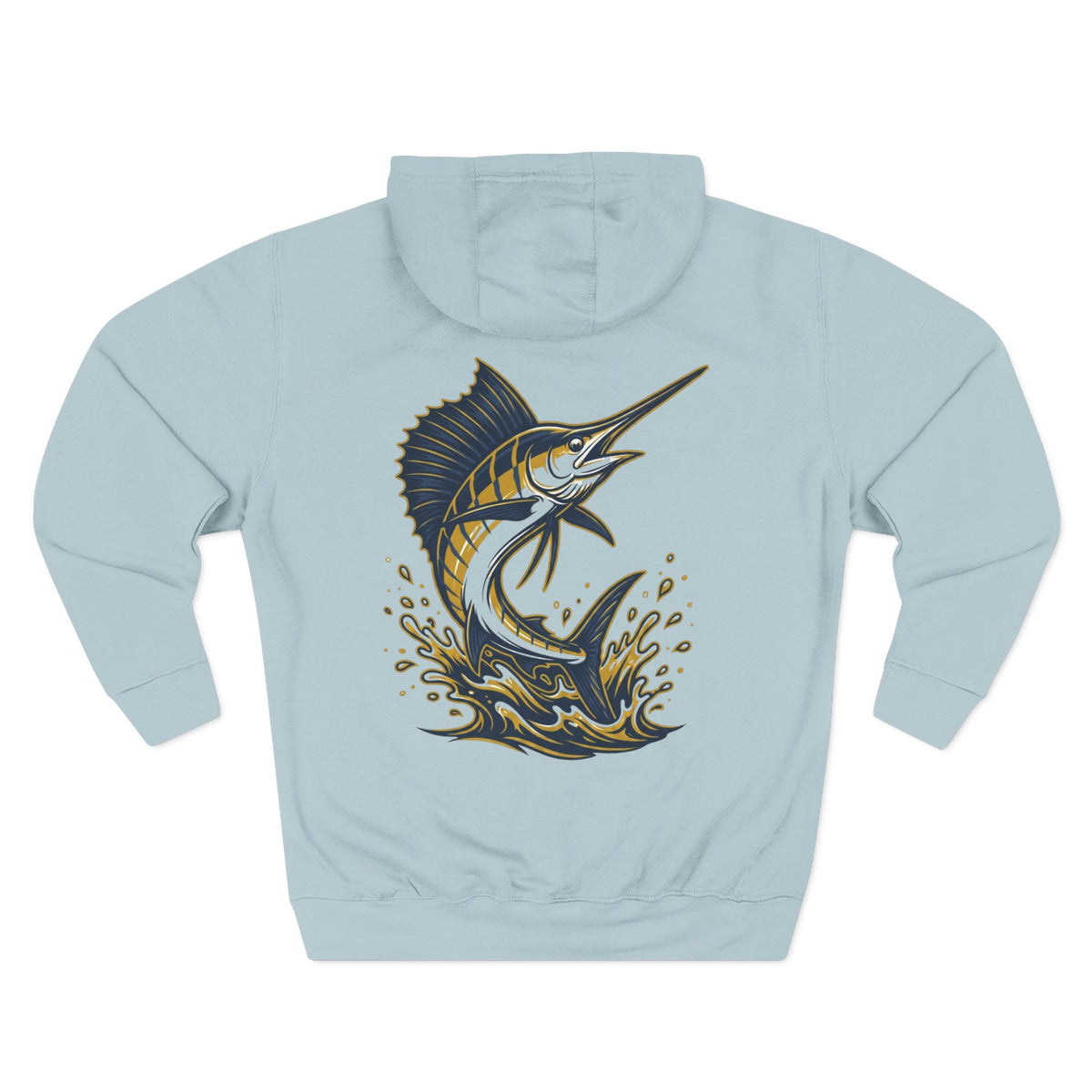 Sea Lion & Marlin Pullover Hoodie - SK Variation (Front & Back Image)