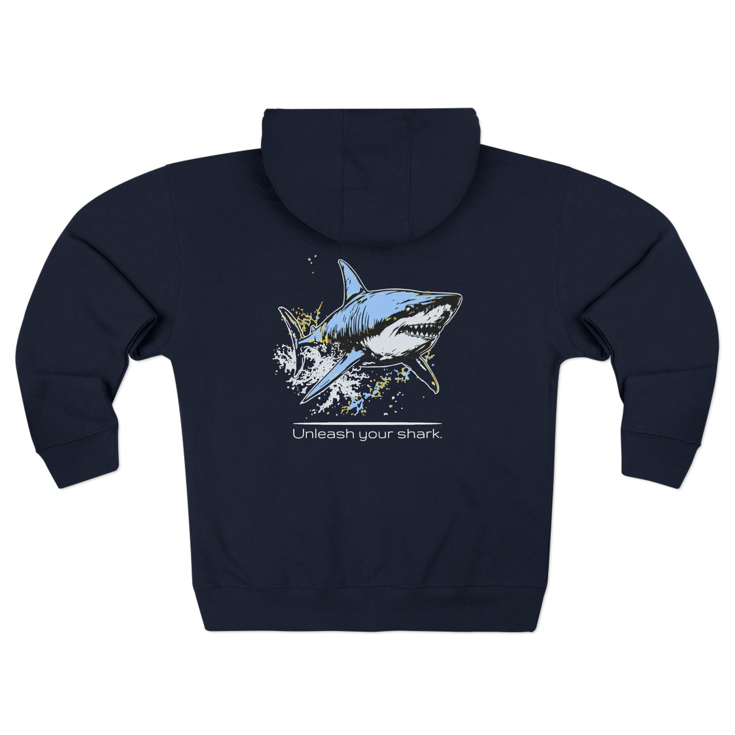 Great White Shark Ultimate "Unleash your shark" Graphic Unisex Zip Hoodie