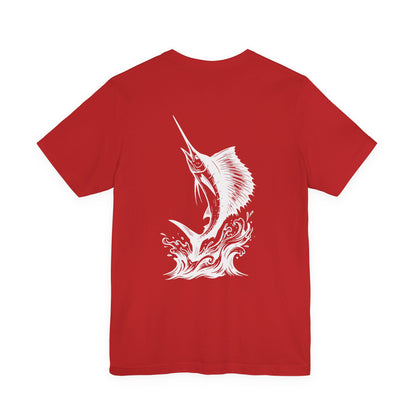 Sailfish Tee - Sailfish Club Inverted Leap (Badge on Front)