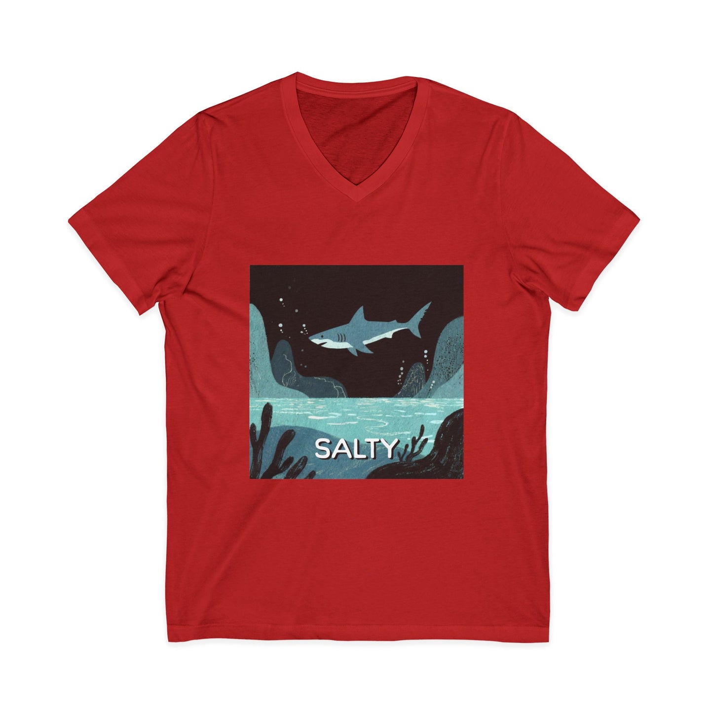 •V• Shark V-Neck Tee - Salty