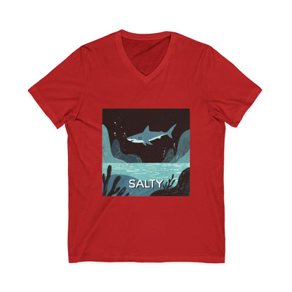 •V• Shark V-Neck Tee - Salty