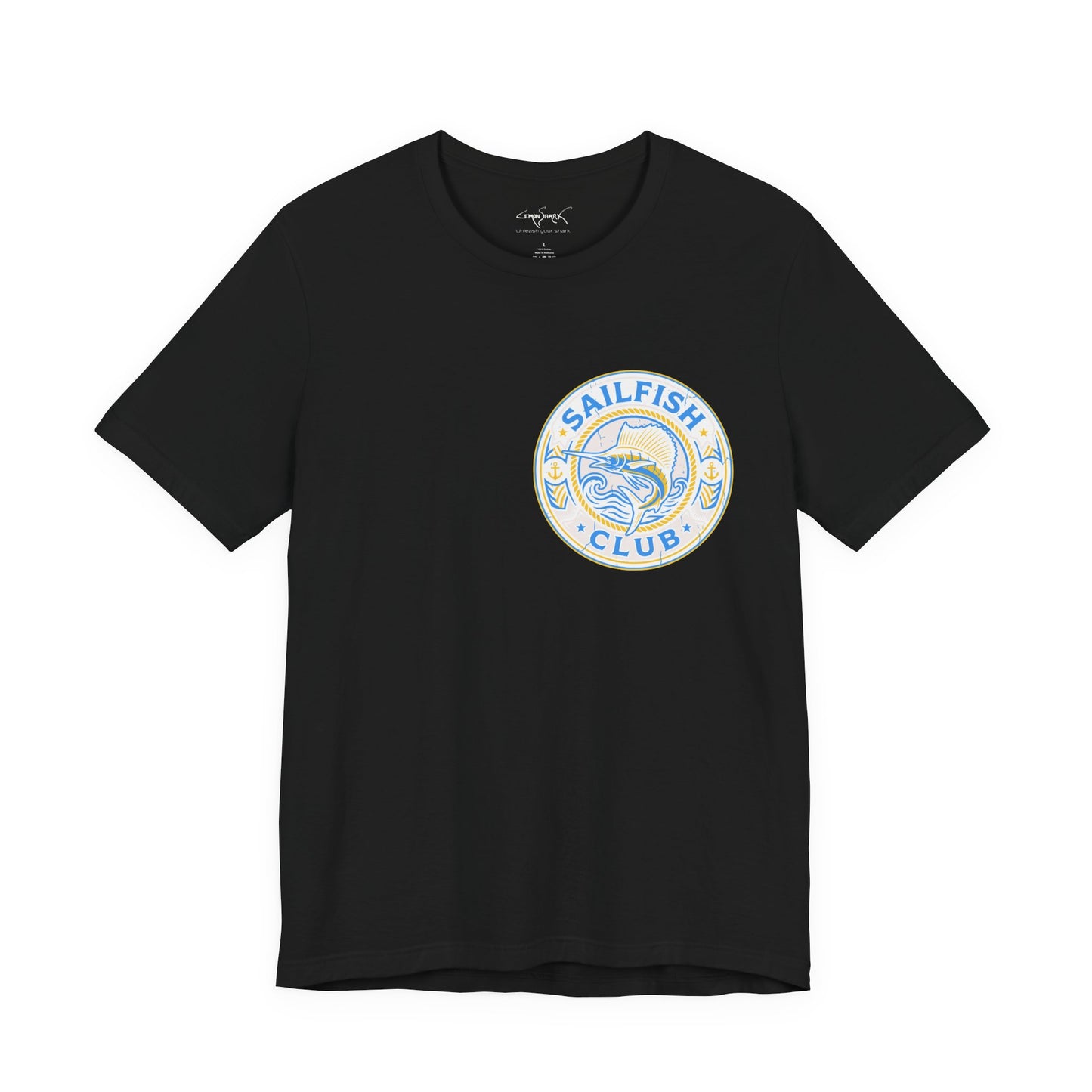 Sailfish Tee - Sailfish Club Inverted Leap (Badge on Front)
