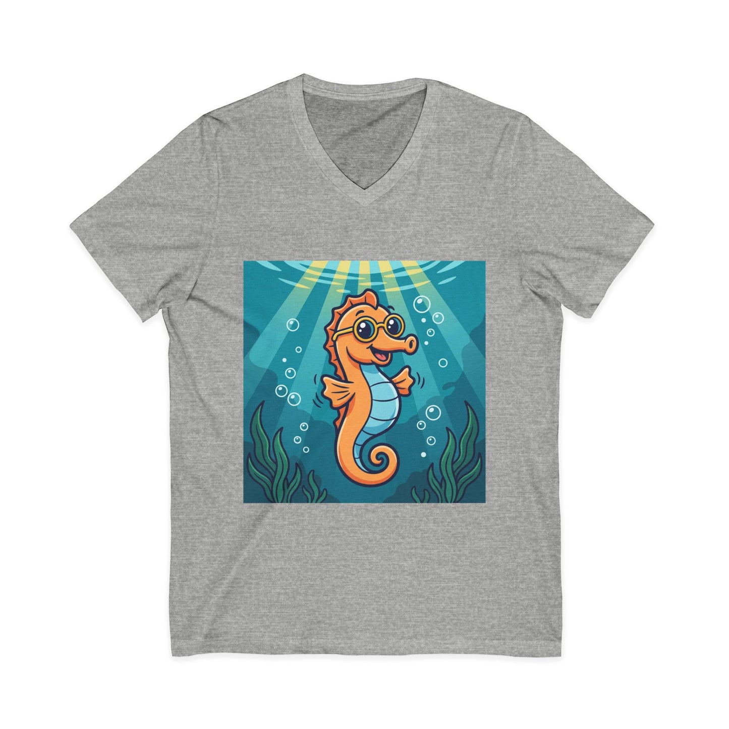 •V• Seahorse V-Neck Tee - Happy