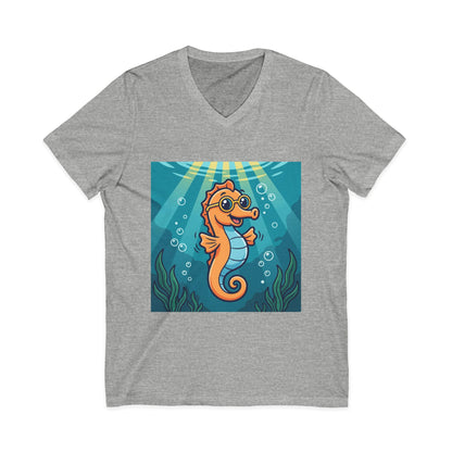 •V• Seahorse V-Neck Tee - Happy