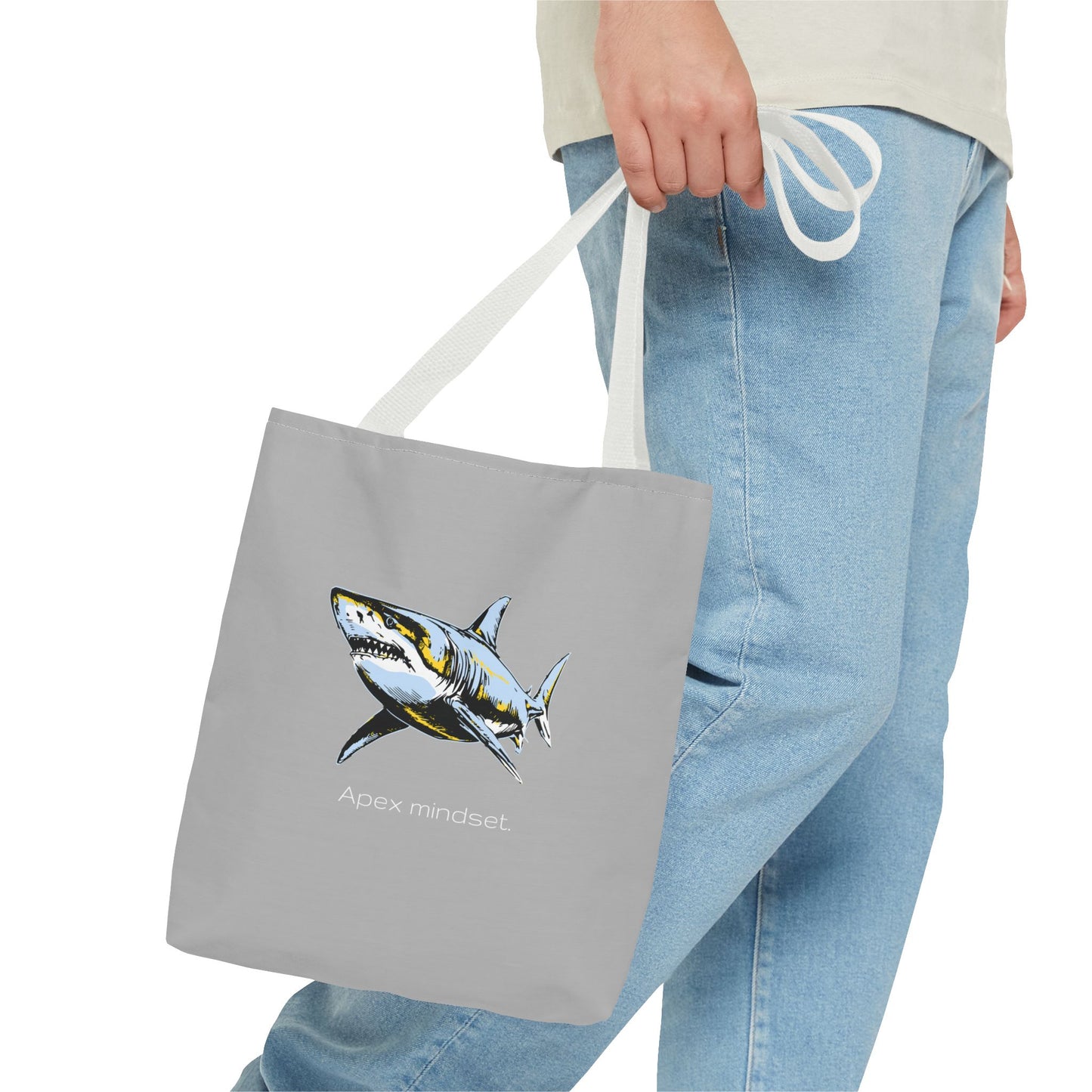 Shark Tote Bag - "Apex Mindset" Graphic Ocean Shopper