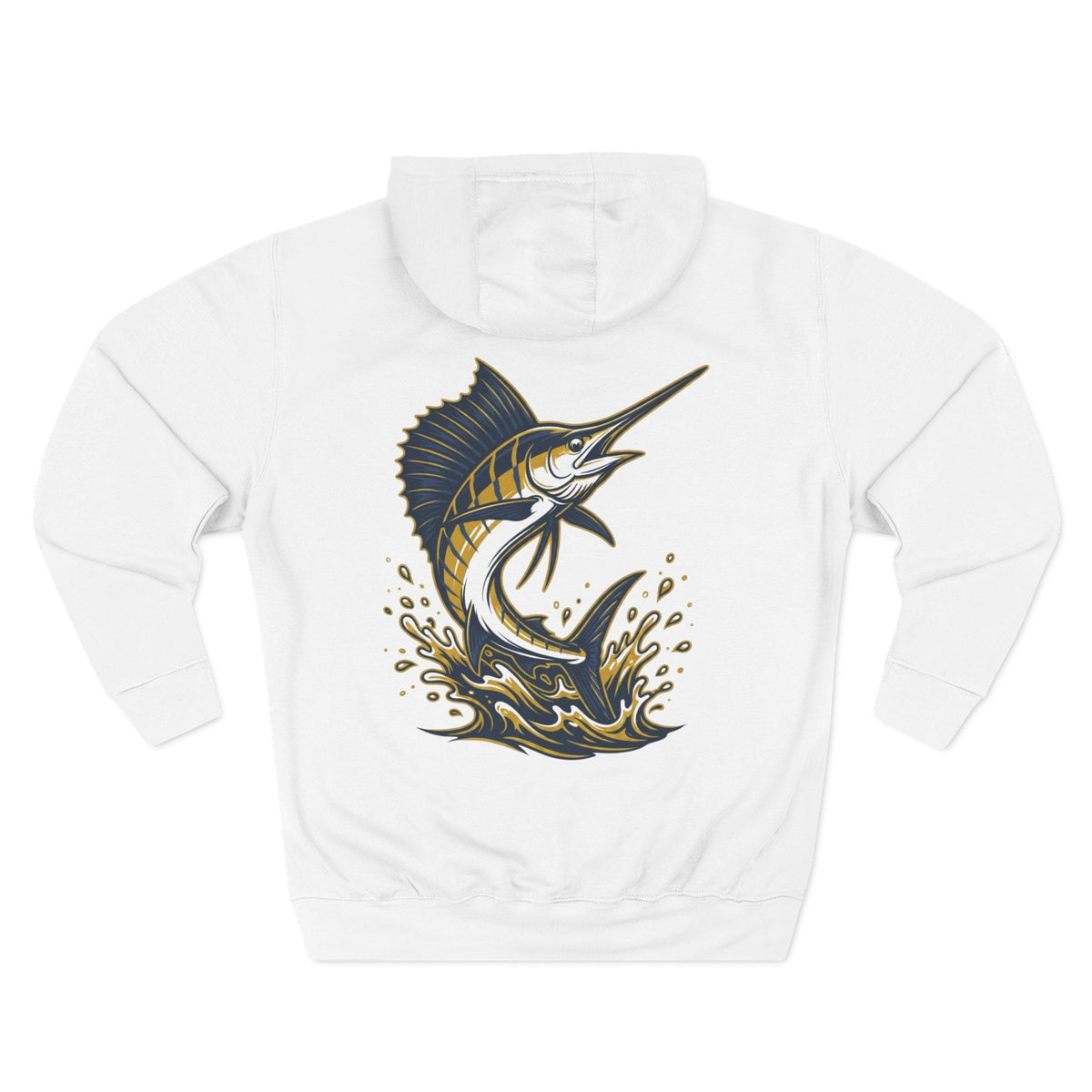 Sea Lion & Marlin Pullover Hoodie - SK Variation (Front & Back Image)