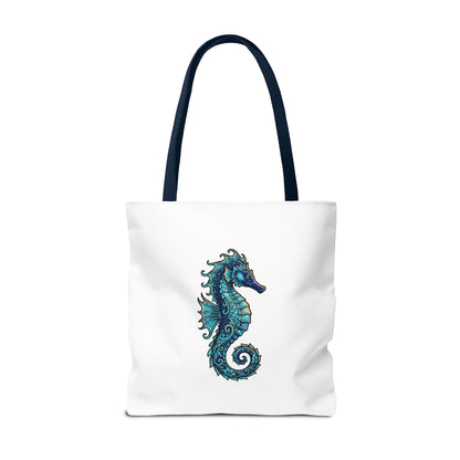 Seahorse Art Tote Bag — Nautical Ocean Tote