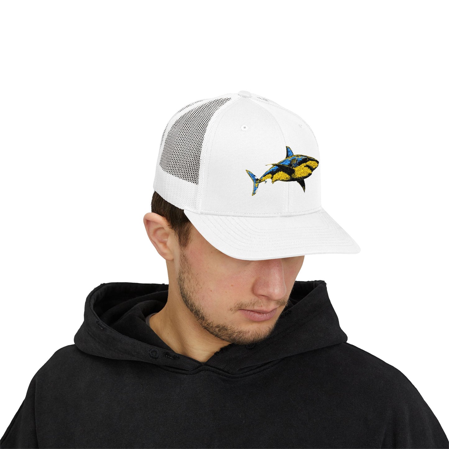 Great White Shark Embroidered Snapback Cap