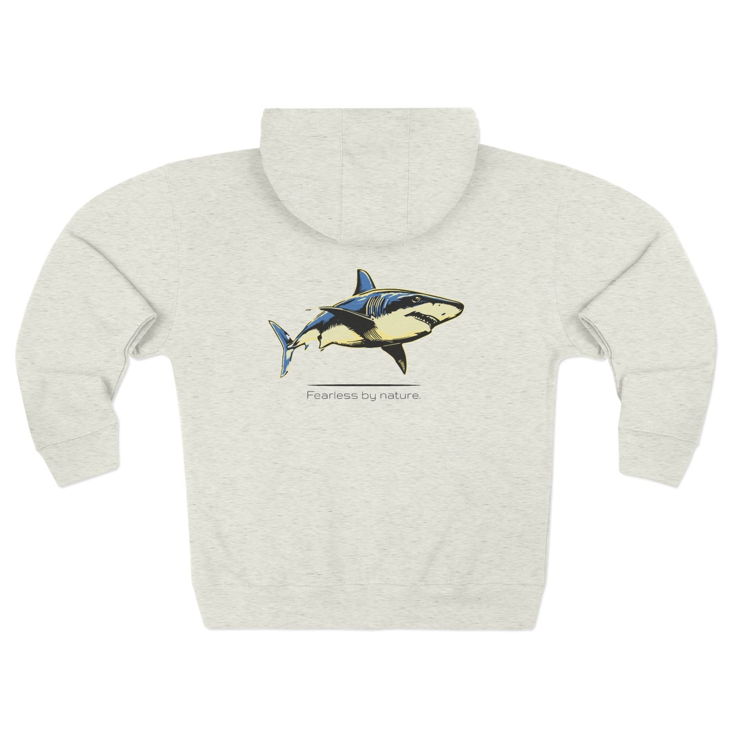 Great White Shark "Fearless by nature" Graphic Unisex Comfort Zip Hoodie