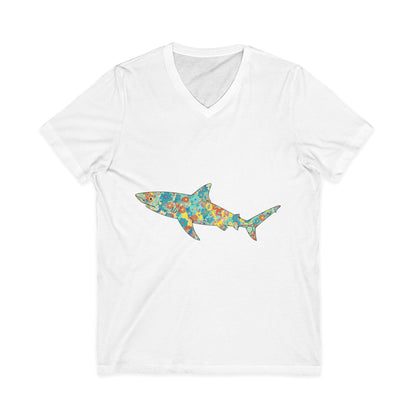 •V• Shark V-Neck Tee - Lemon Shark Floral