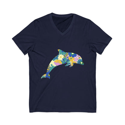•V• Dolphin V-Neck tee - Dolphin Floral