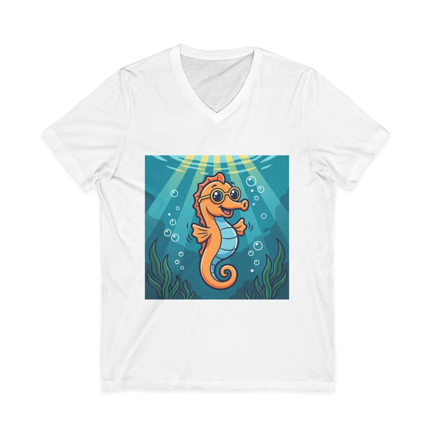 •V• Seahorse V-Neck Tee - Happy