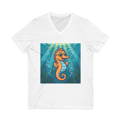 •V• Seahorse V-Neck Tee - Happy