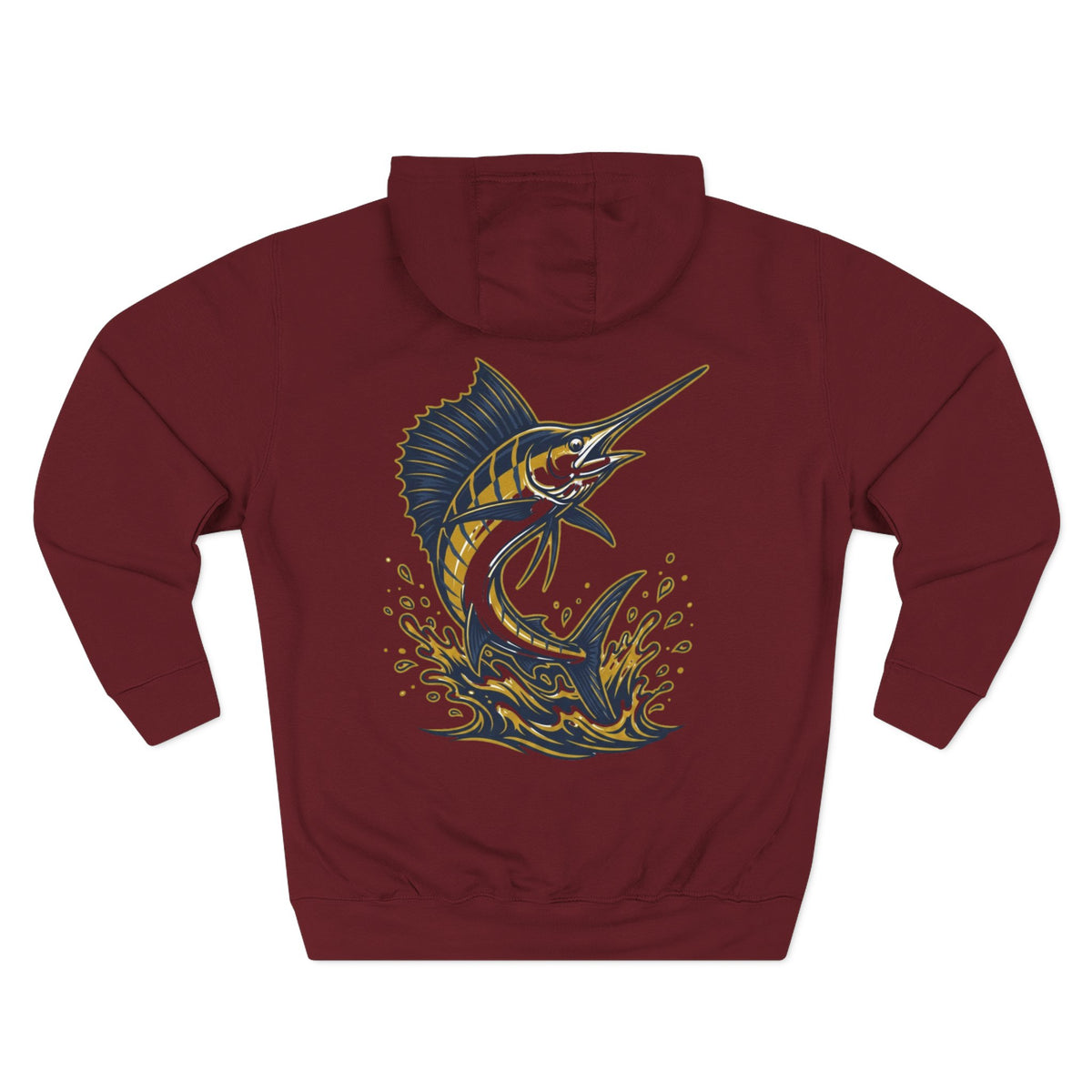 Sea Lion & Marlin Pullover Hoodie - SK Variation (Front & Back Image)