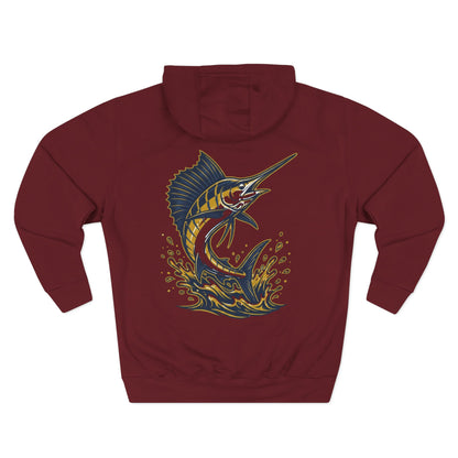 Sea Lion & Marlin Pullover Hoodie - SK Variation (Front & Back Image)