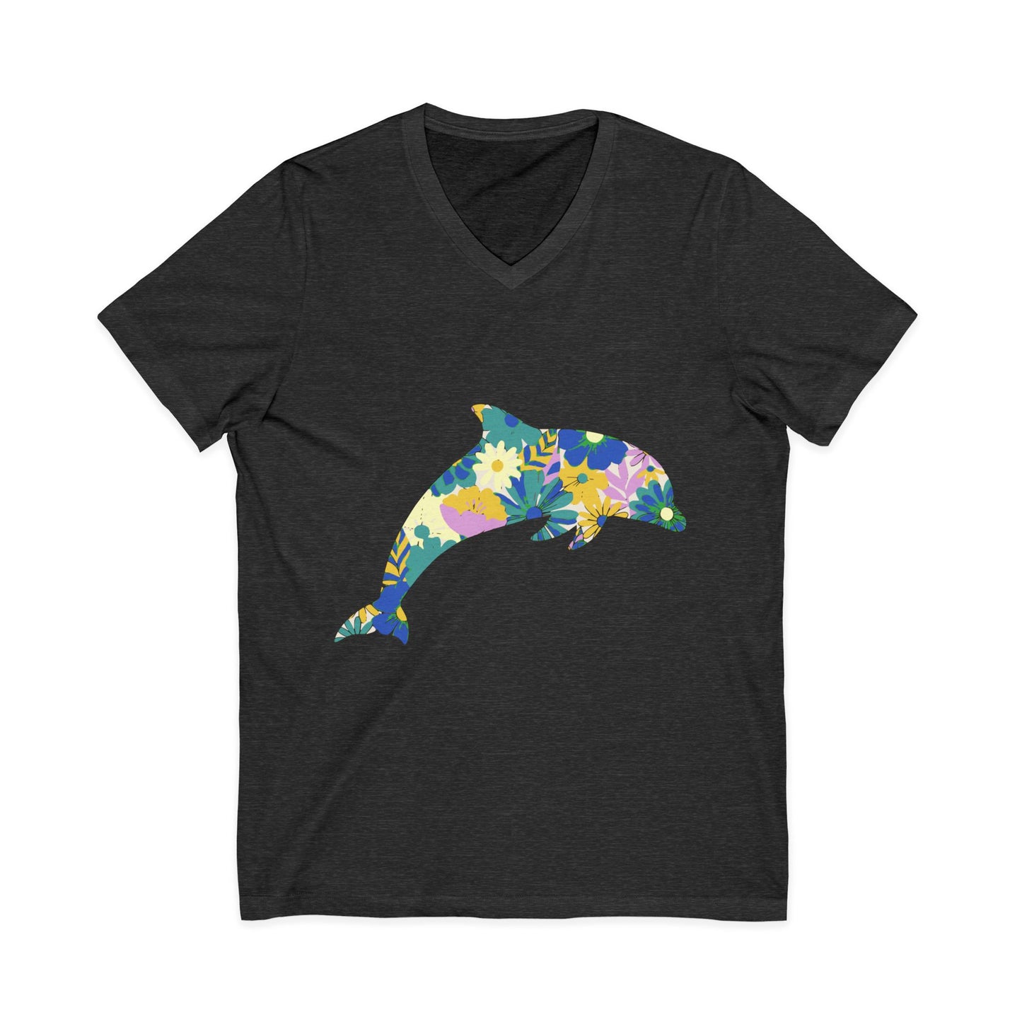 •V• Dolphin V-Neck tee - Dolphin Floral