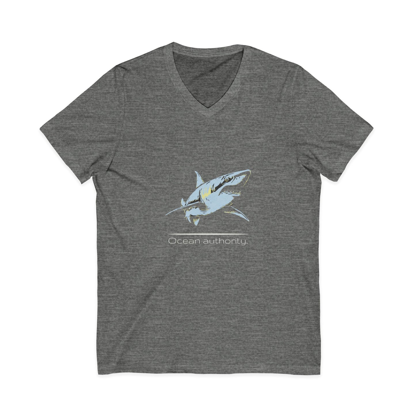 Blue Shark "Ocean authority" V-Neck Graphic Jersey Tee