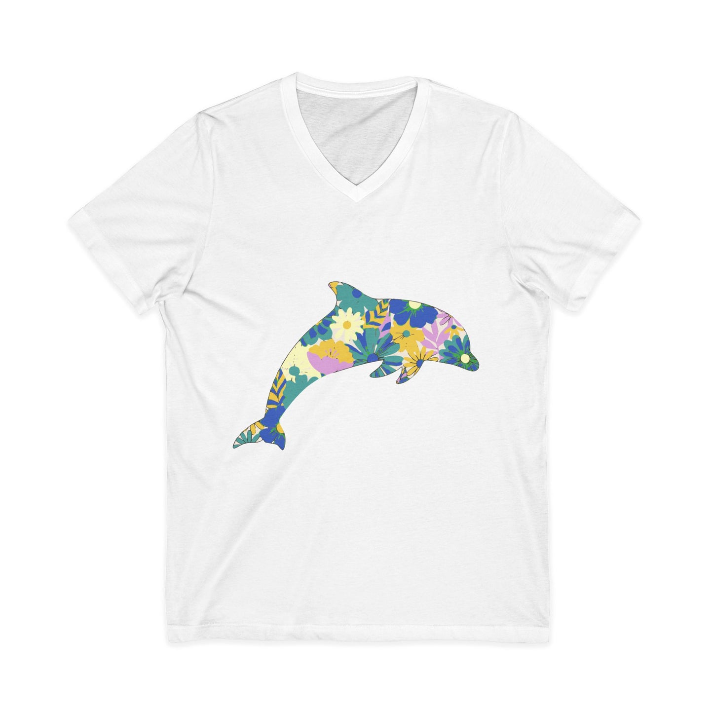 •V• Dolphin V-Neck tee - Dolphin Floral