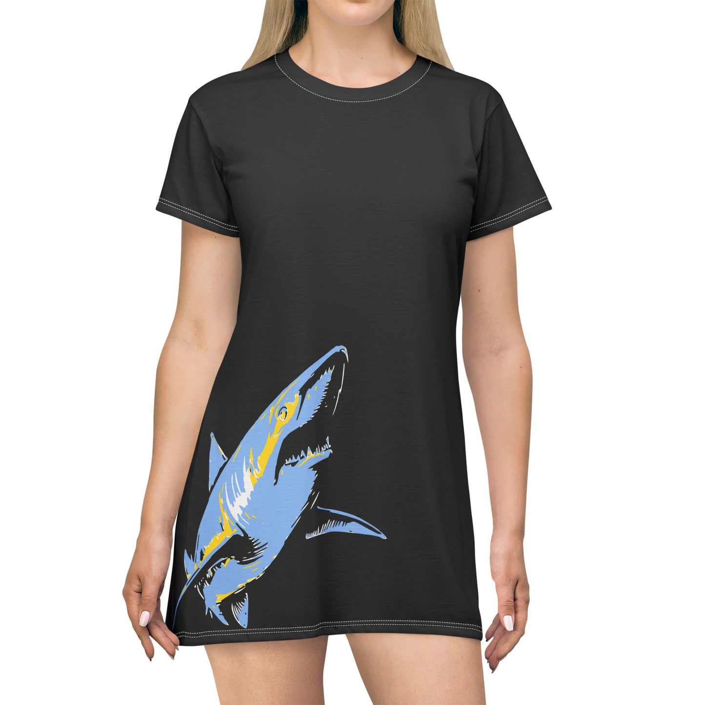 Shark T-Shirt Dress - Blue Shark Solo