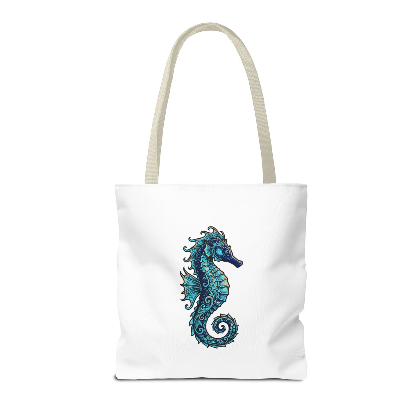 Seahorse Art Tote Bag — Nautical Ocean Tote