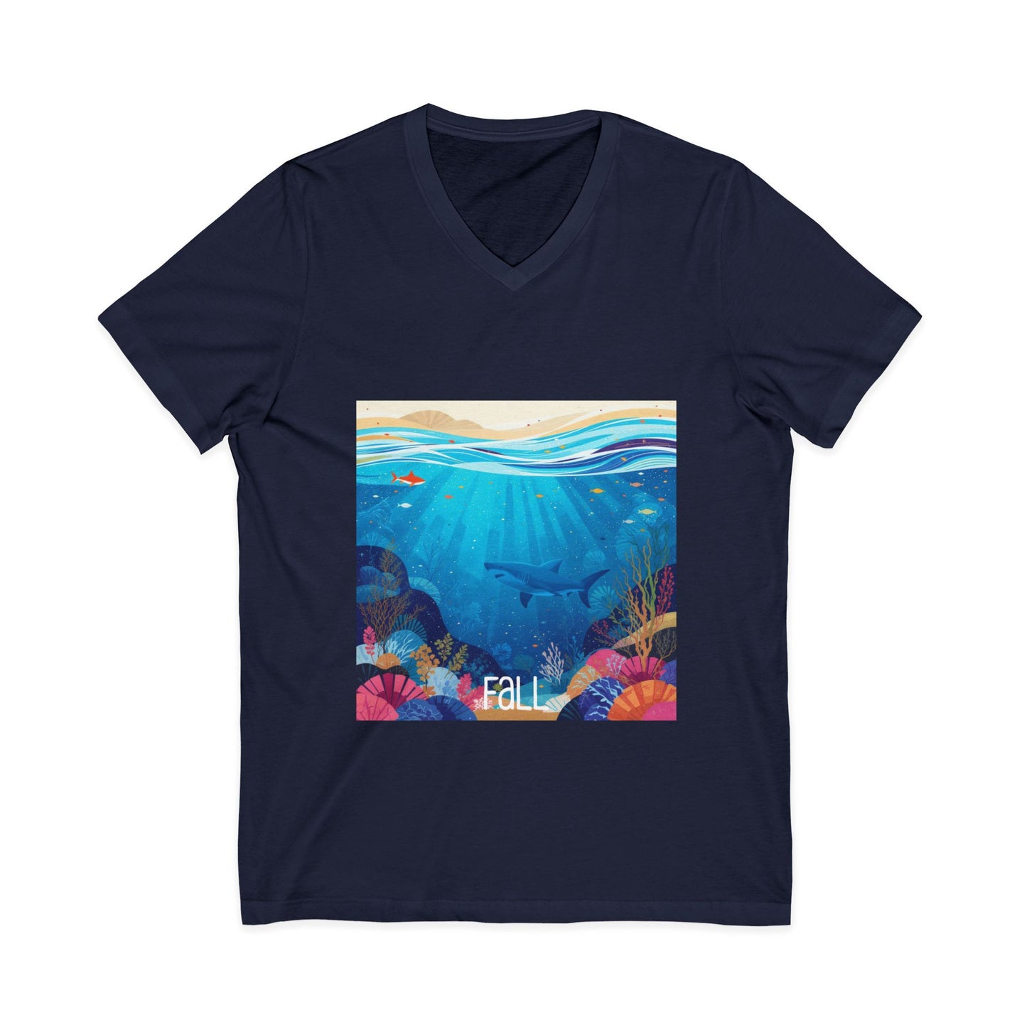 •V• Shark V-Neck Tee - Ocean Seasons 1 Fall