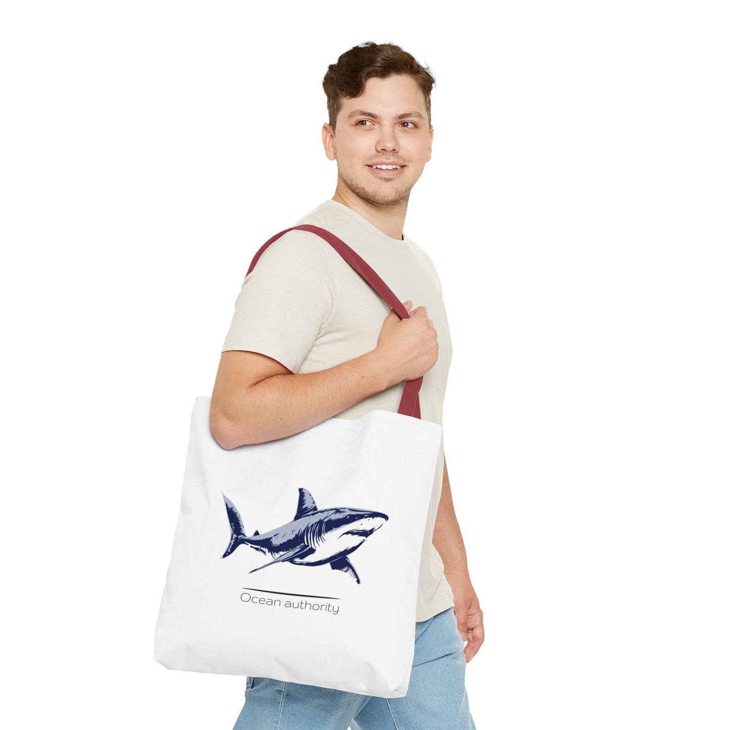 Shark Tote Bag — 'Ocean Authority' & 'Unleash Your Shark' Printed Tote
