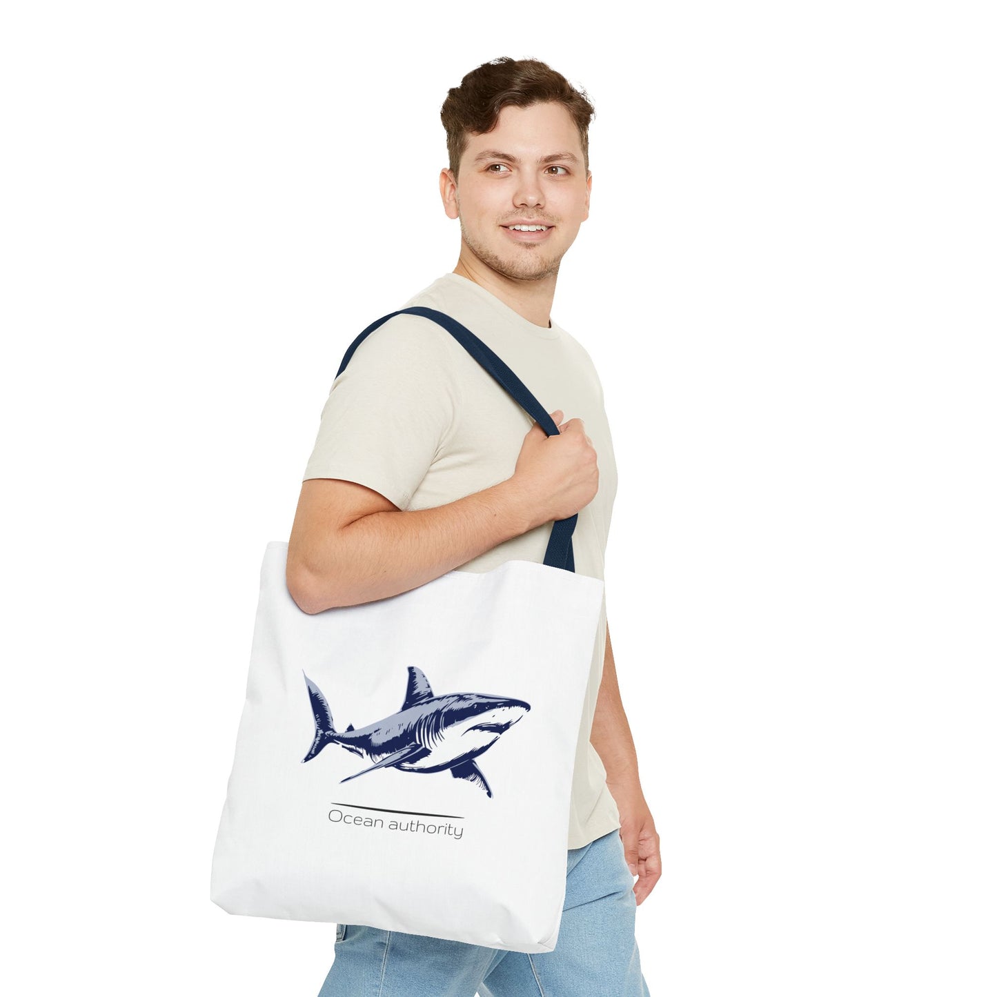 Shark Tote Bag — 'Ocean Authority' & 'Unleash Your Shark' Printed Tote