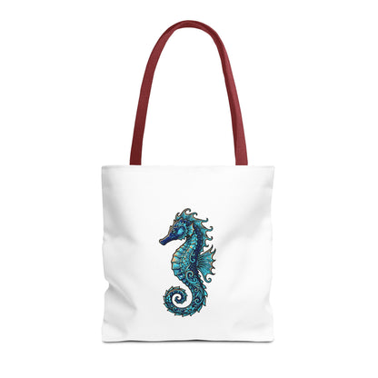 Seahorse Art Tote Bag — Nautical Ocean Tote