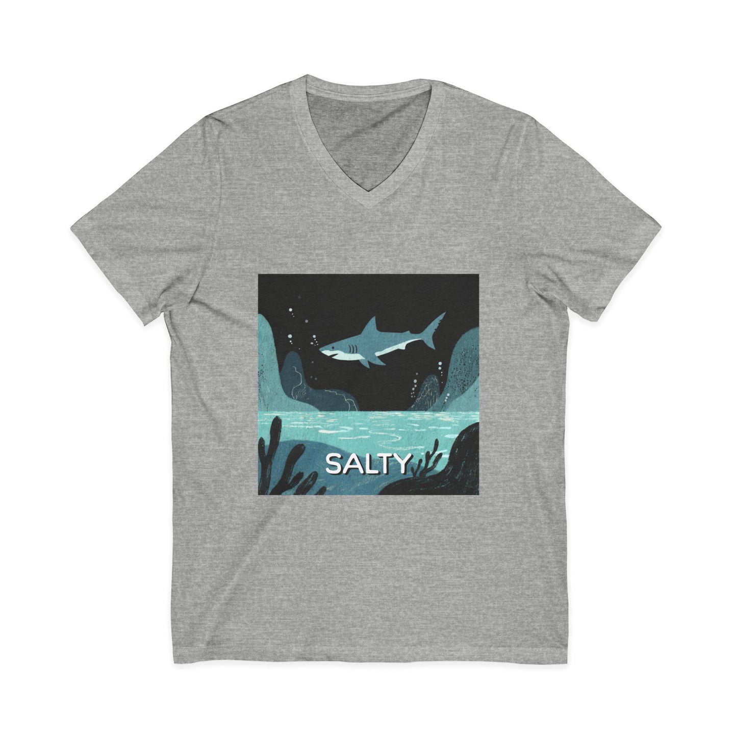 •V• Shark V-Neck Tee - Salty