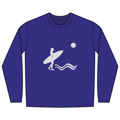 Rash Guard - Front Image: Surfer Silhouette, Back Image: Logo
