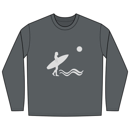 Rash Guard - Front Image: Surfer Silhouette, Back Image: Logo