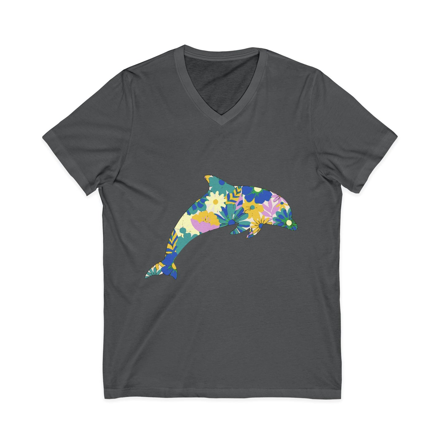 •V• Dolphin V-Neck tee - Dolphin Floral