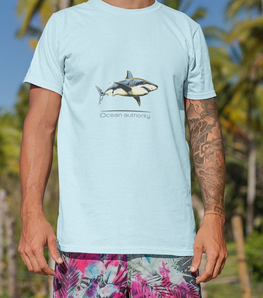Great White Shark "Ocean Authority" Graphic Unisex Jersey Tee