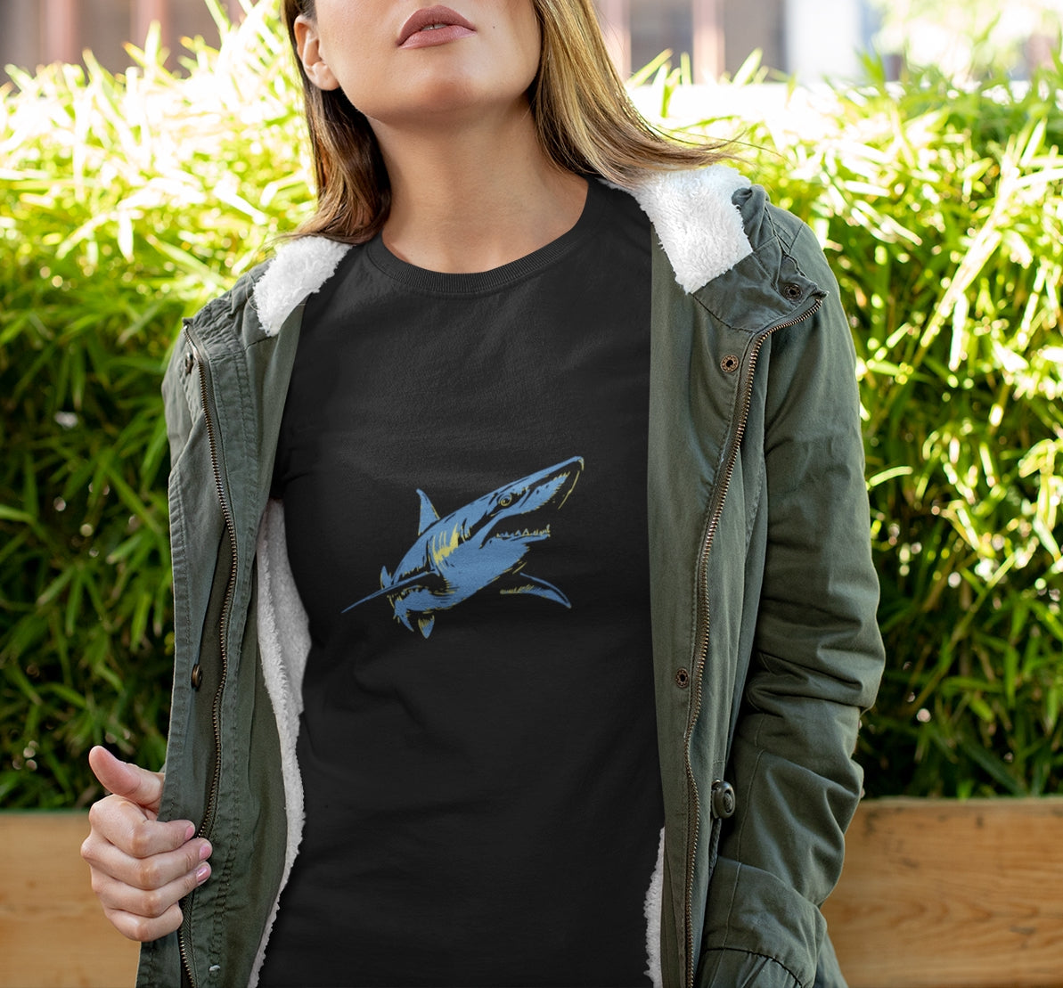 Vintage Blue Shark Graphic Unisex Jersey Tee