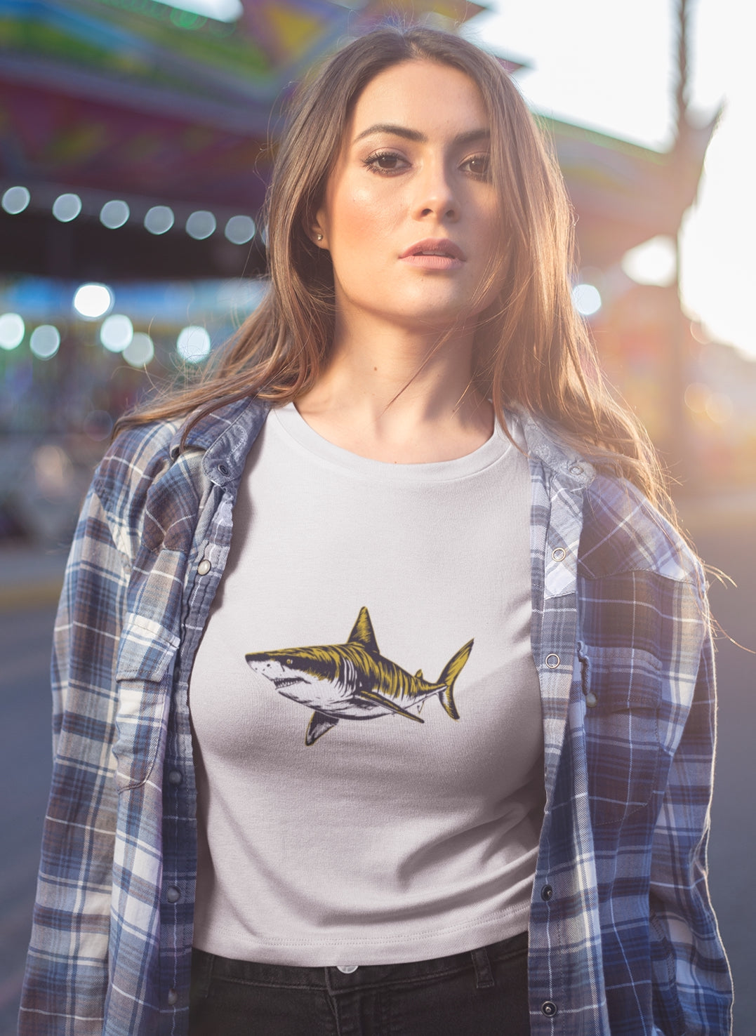 Vintage Tiger Shark Graphic Unisex Jersey Tee