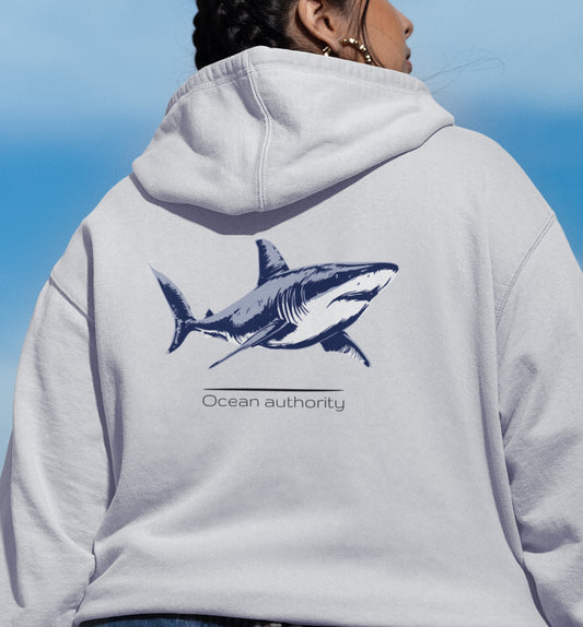 Great White Shark "Ocean authority" Graphic Unisex Comfort Zip Hoodie