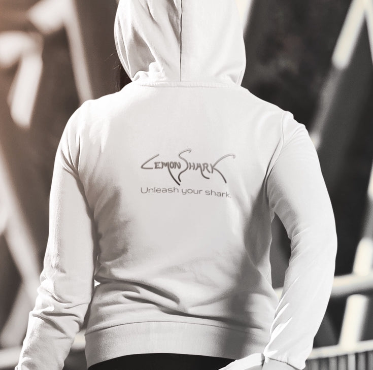 Lemon Shark Logo "Unleash your shark" Graphic Unisex Comfort Zip Hoodie