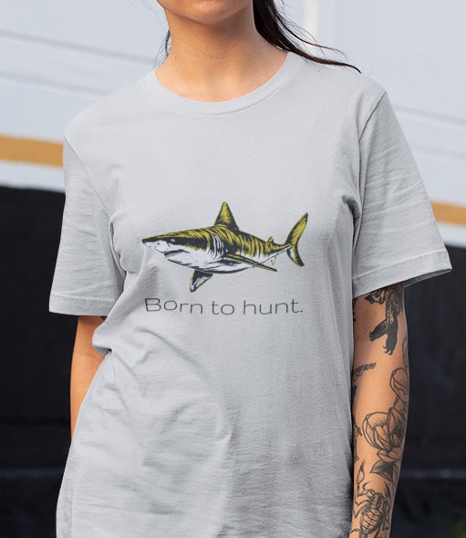 Tiger Shark "Born to Hunt" Graphic Unisex Jersey Tee